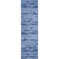 Nourison Essentials Indoor/Outdoor Solid Abstract Denim 2 x 6 Area Rug, Easy Cleaning, Non Shedding, Bed Room, Living Room, Di