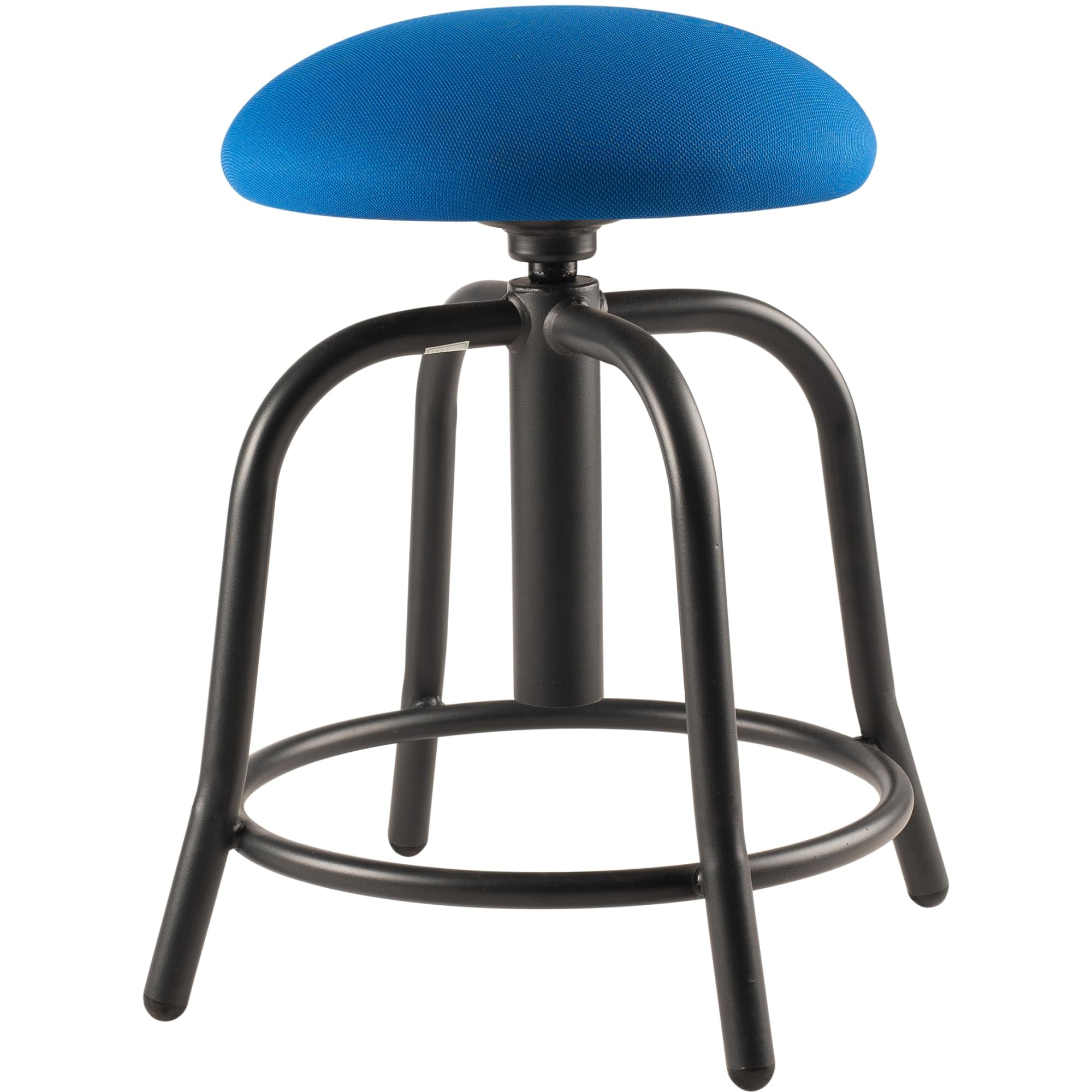 National Public Seating NPS 6800 Series 18-25 Adjustable Fabric Padded Stool in Cobalt Blue/Black