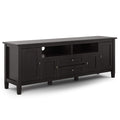 SIMPLIHOME Warm Shaker SOLID WOOD 72 inch Wide Transitional TV Media Stand in Hickory Brown For TVs up to 80 inches for the Livi