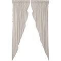 VHC Brands Hatteras Seersucker Ticking Striped Cotton Americana Curtains Rod Pocket Drawstring Ties Prairie Panel Pair, 84x36x18