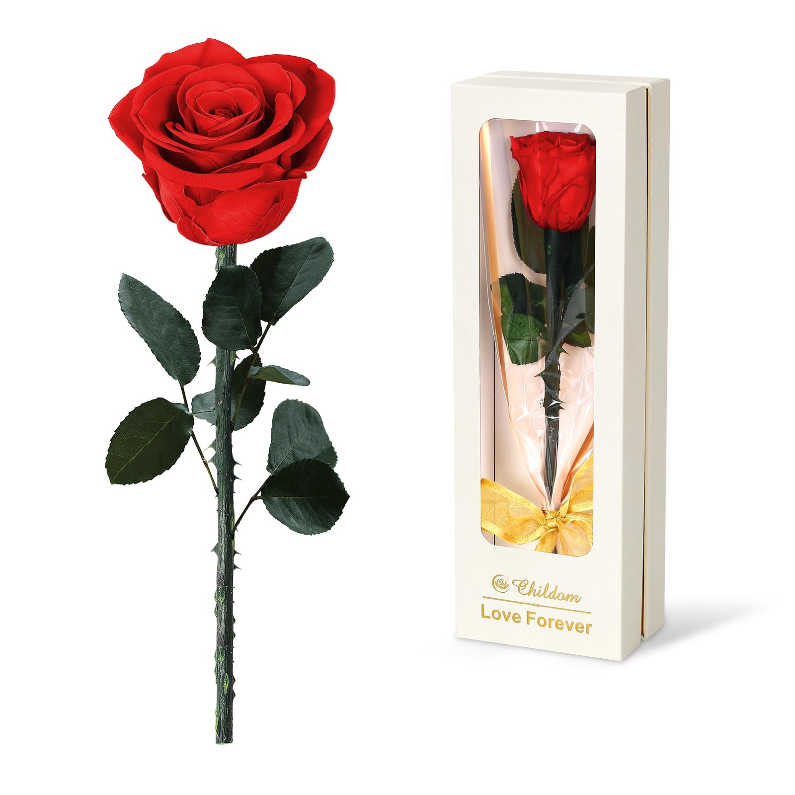 Childom Christmas Rose Gifts for Mom,Birthday Gifts for Women,Preserved Red Rose Flower Gift for Her,Fresh Flower Mom Gift for W