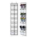 KEEPJOY Over the Door Shoe Organizer, Hanging Shoe Organizer with 4 Hooks, Shoe Holder with 14 Mesh Pockets Closet Door Shoe Sto