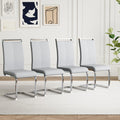 AZmac Modern Leather Dining Chairs Set of 4,Armless Kitchen Chairs,Dining Room Chairs with Upholstered Padded Seat and Sturdy Ch