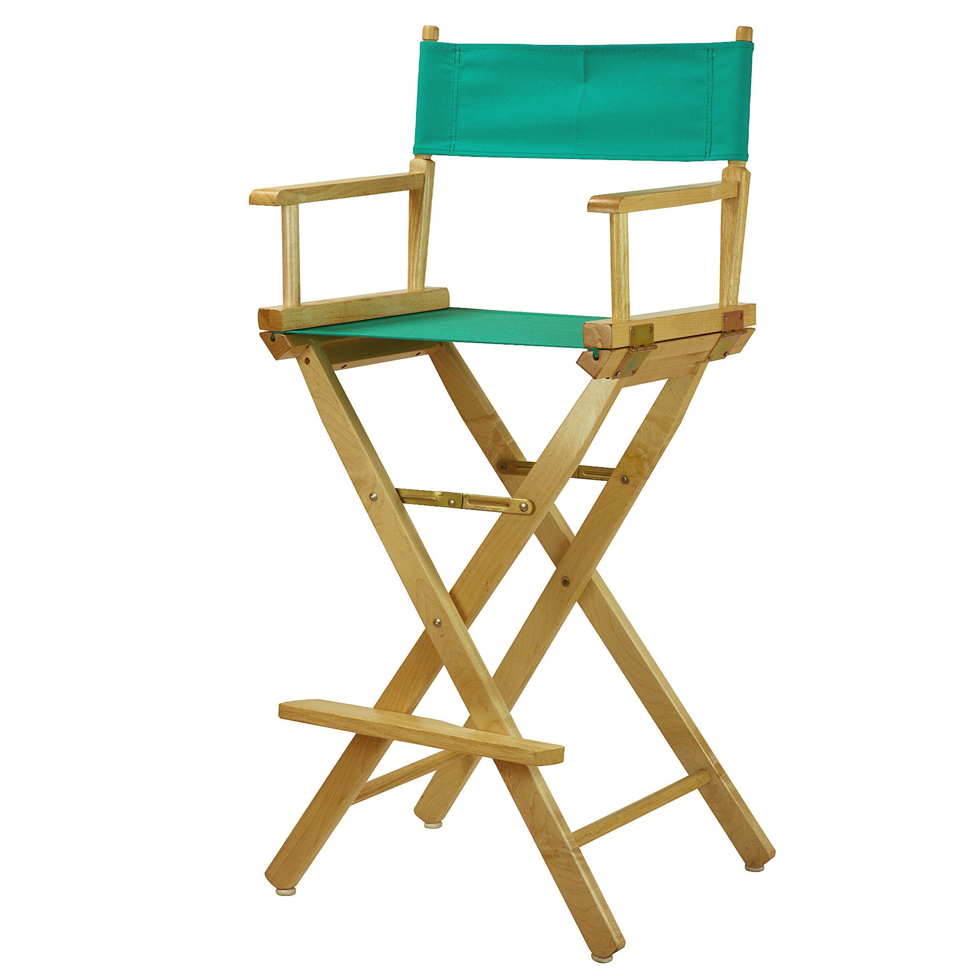 Casual Home 30 Directors Chair Natural Frame-with Teal Canvas, Bar Height