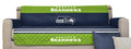 Pegasus Sports NFL Seattle Seahawks Furniture Protector with Elastic Straps, Sofa, College Navy