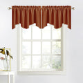 NICETOWN Burnt Orange Curtain Valance for Windows Modern Rod Pocket Valance Window Treatments 2 Panels Short Valances for Kitche
