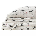 Comfort Spaces Cotton Flannel Breathable Warm, Deep Pocket Sheets with Pillow Case Bedding, Full, Black Dog 4 Piece