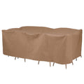 Duck Covers Essential Water-Resistant 109 Inch Rectangular/Oval Patio Table & Chair Set Cover, Outdoor Table Cover
