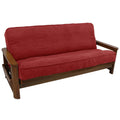Blazing Needles Solid Microsuede Double Corded 8 to 9 Futon Cover, Full, Cardinal Red