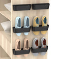 Yocice Wall Mounted Shoes Rack 6Pack with Sticky Hanging Strips, Plastic Shoes Holder Storage Organizer,Door Shoe Hangers (SM03-