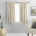 DONREN Cream Beige Room Darkening Curtain Panels for Bedroom - Thermal Insulated Rod Pocket Drapes for Living Room (W 42 x L 45 