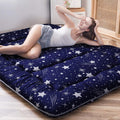 MAXYOYO Navy Starry Sky Japanese Floor Futon Mattress, Tatami Floor Mat Portable Camping Mattress Sleeping Pad Foldable Roll Up 