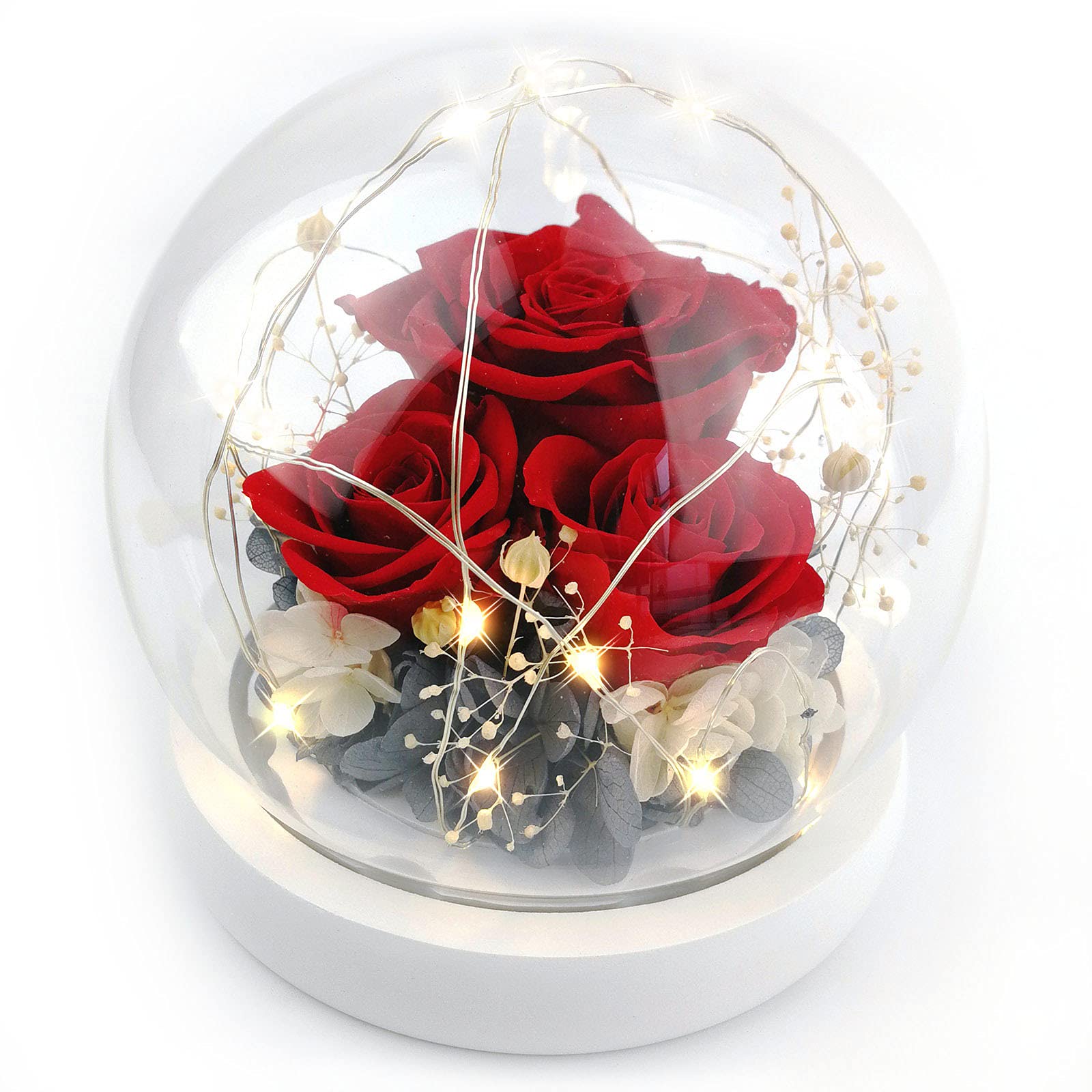 Kylin Glory Forever Flowers Real Eternal Roses Preserved Flowers Gift with LED Mood Lights for Valentines Day Birthday Annivers