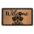 Rottweiler Gifts Door Mat 18x30 Inch, Faux Coco Coir Doormat with Non-Slip PVC Backing, Cute Rottweiler Welcome Mat for Outdoor 