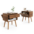 Mazefur Hidden Compartment Night Stand Set 2, Mid Century Modern Concealment Furniture, End Table with Storage Drawer, Bedside T