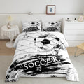 Feelyou Football Comforter Set Kids Graffiti Bedding Set Black White Comforter for Women Men Room Decor Lightweight American Qui