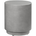 HOMCOM Round Side Table, Lightweight Accent Table with Concrete Finish, End Table with 4 Adjustable Feet for Indoor, Outdoor, Li