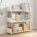 OSCHF 3-Tier Wooden Open Bookcase - Modern Display Bookshelf with Top Edge and Solid Wood Frame for Home and Office, Storage Cab