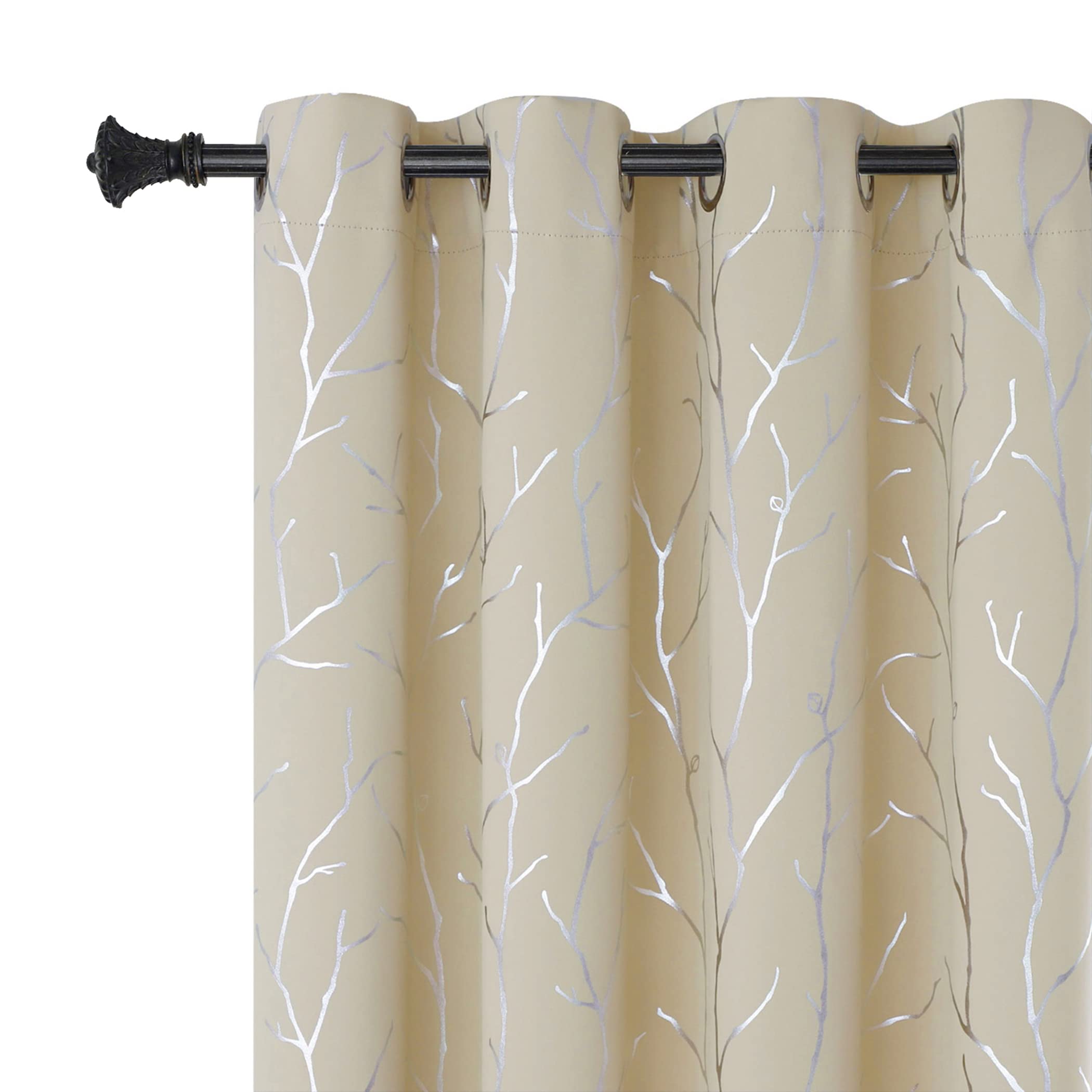 BUHUA Grommet Top Window Draps for Living Room Bedroom Curtains Energy Saving Room Darkening Impede Light Privacy Curtains, 42W 