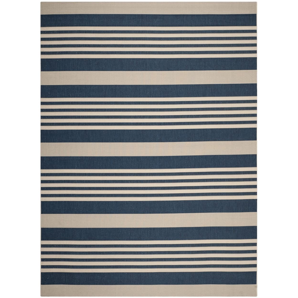 SAFAVIEH Courtyard Collection 8 x 10 Navy/Beige CY6062 Stripe Indoor/ Outside Waterproof Easy cleansingPatio Backyard Mudroom 