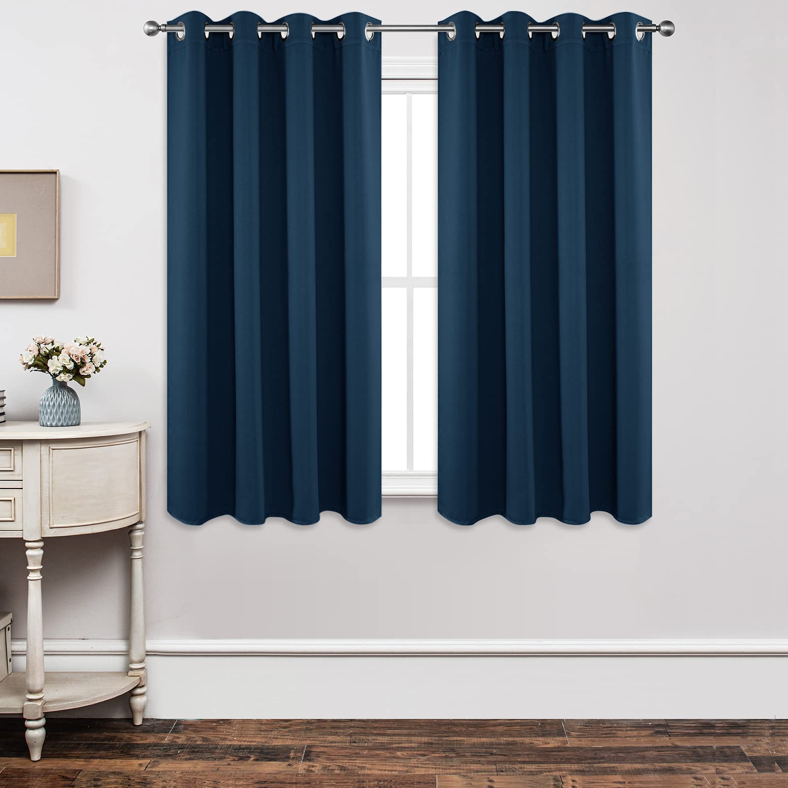 Joydeco Blackout Curtains 63 Inch Length 2 Panels Set, Thermal Insulated Long Drapes 2 Burg, Room Darkening Grommet Curtains for