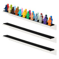 Tapeera 3-Pack Minifigure Display Case Holds Up To 72 Figures - Acrylic Floating Shelf Display With Brick Building Baseplates - 