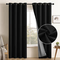 CUCRAF 100% Total Blackout Curtains 72 Length for Window Treatment, Faux Linen Thermal Insulated Grommet Drapes for Bedroom/Livi