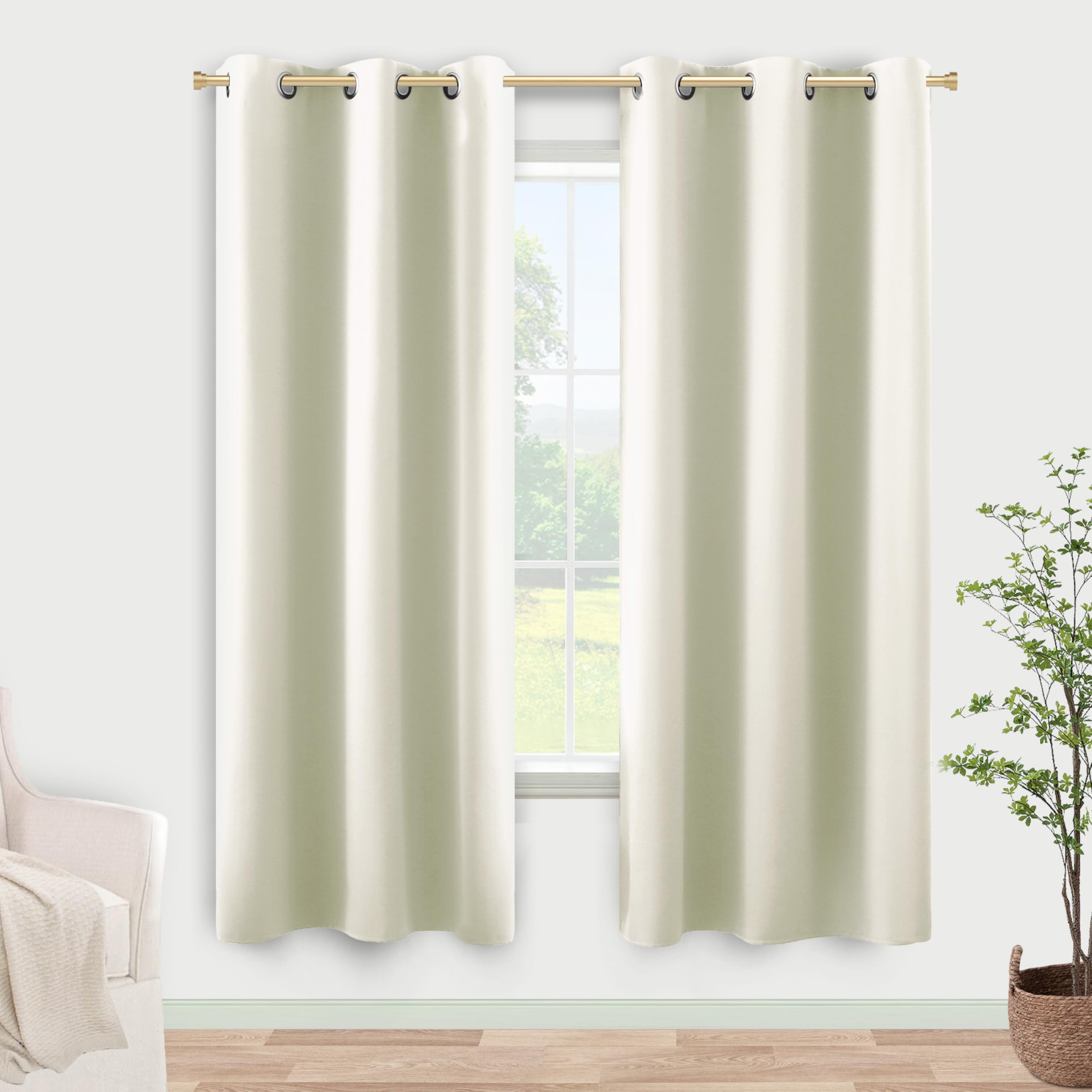 KOUFALL 72 Inch Length Curtain Panels,50% Blackout Room Darkening Boho Modern Farmhouse Curtains for Living Room Bedroom 72 Inch