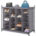 STORAGE MANIAC Stackable Shoe Cubby Organizer, Free Standing Shoe Cube Rack for Entryway, Bedroom, Apartment, Closet, 20-Cube Bl
