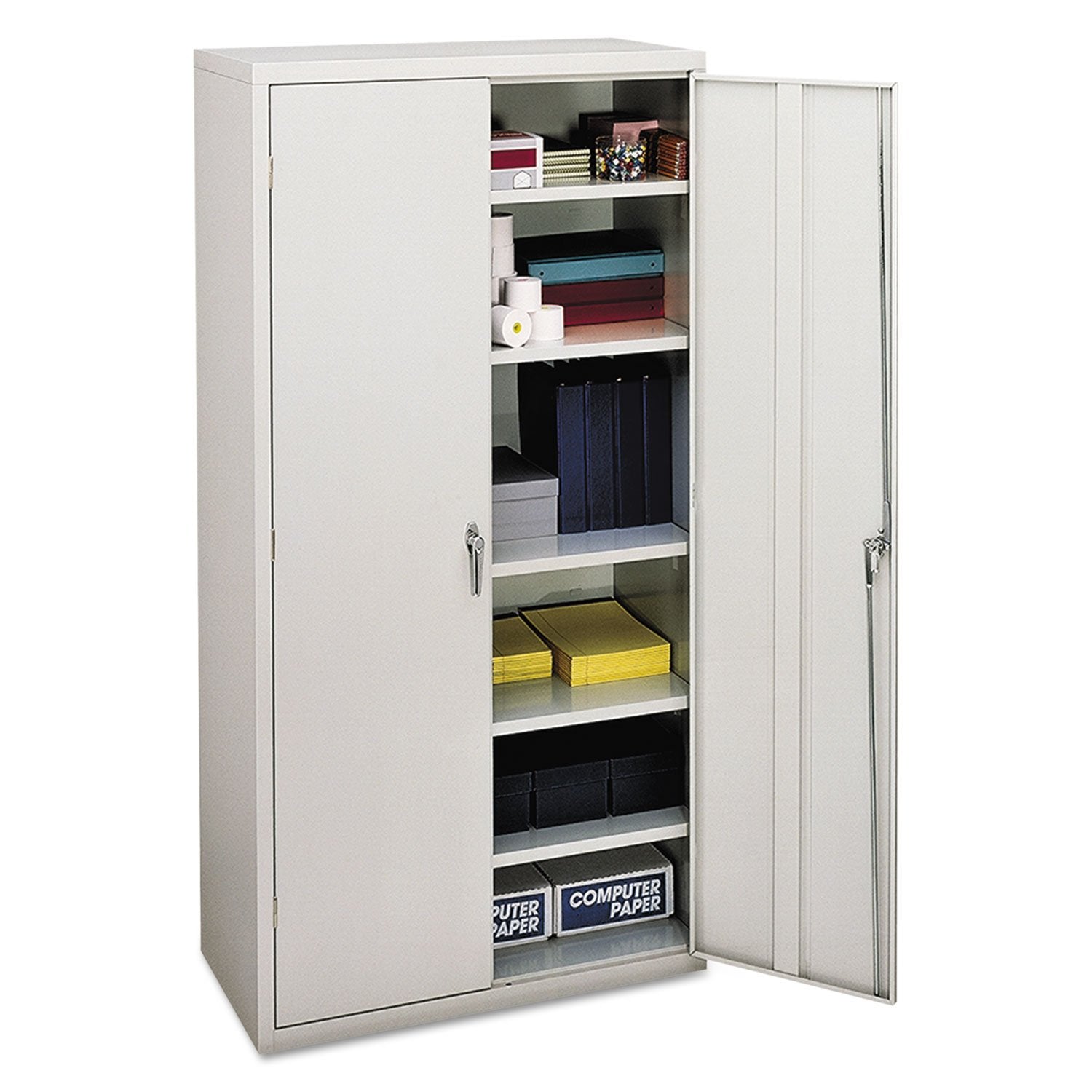 HON Brigade Series Five-Shelf Storage Cabinet - High Storage Cabinet, 36w by 18d by 72h , Light Gray (HSC1872)