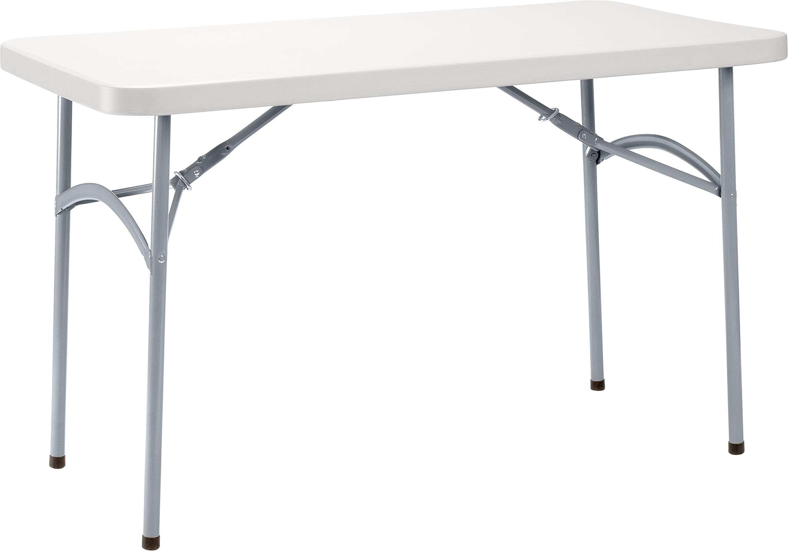 National Public Seating 24 x 48 Plastic Folding Table - Adjustable, Heavy-Duty, Portable, Indoor/Outdoor Table for Office, Campi