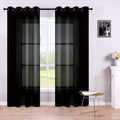 KOUFALL Black Curtains 108 Inches Long for Living Room,Sheer Grommet High Ceiling to Floor Length Extra Long Curtains for Living