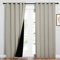 NICETOWN 100% Blackout Window Curtain Panels, Cold and Full Light Blocking Drapes with Black Liner for Nursery, 84 inches Drop T