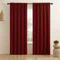 CUCRAF Maroon Red Blackout Curtains 96 inch Length 2 Panels Set, Rod Pocket Room Darkening Drapes for Bedroom Living Room, Insul
