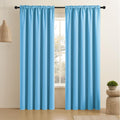CUCRAF Light Blue Blackout Curtains 108 inch Length 2 Panels Set, Rod Pocket Room Darkening Drapes for Bedroom Living Room, Insu
