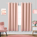 Blush Pink Curtains 63 Inch Length for Bedroom 2 Panels Set Blackout Drapes Boho Grommet Thermal Light Blocking Darkening Pastel