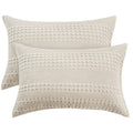 PHF 100% Cotton Waffle Pillowcases King Size, 2 Pack Soft Breathable Skin-Friendly Pillow Sham, Decorative Waffle Weave Pillow C