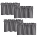 NICETOWN Grey Valance Curtains 16 inches Long Blackout Toppers Valance Living Room Kitchen Short Small Mini Little Window Curtai