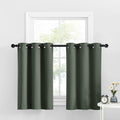 NICETOWN Short Curtain Valances for Kitchen - Thermal Insulated Farmhouse Window Tiers Grommet Small Curtains for Basement/Livin