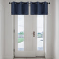 YGO Thermal Insulated Blackout Kitchen Valances Energy Efficient Grommet Top Valance Drapes for Small Window Navy Double Panels 