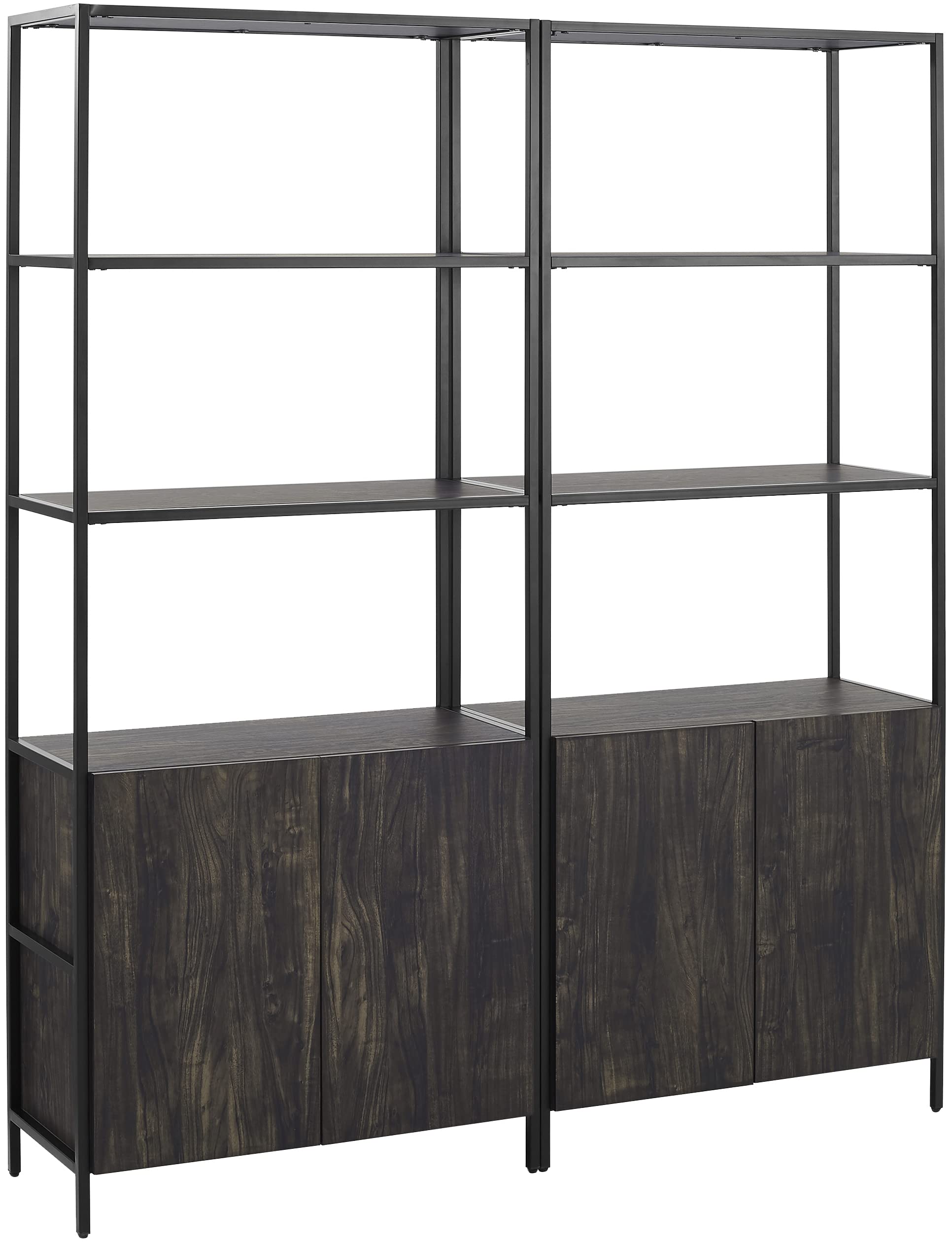 Crosley Furniture Jacobsen 2-Piece Bookshelf Set, Bookcase Storage with Shelves, Brown Ash