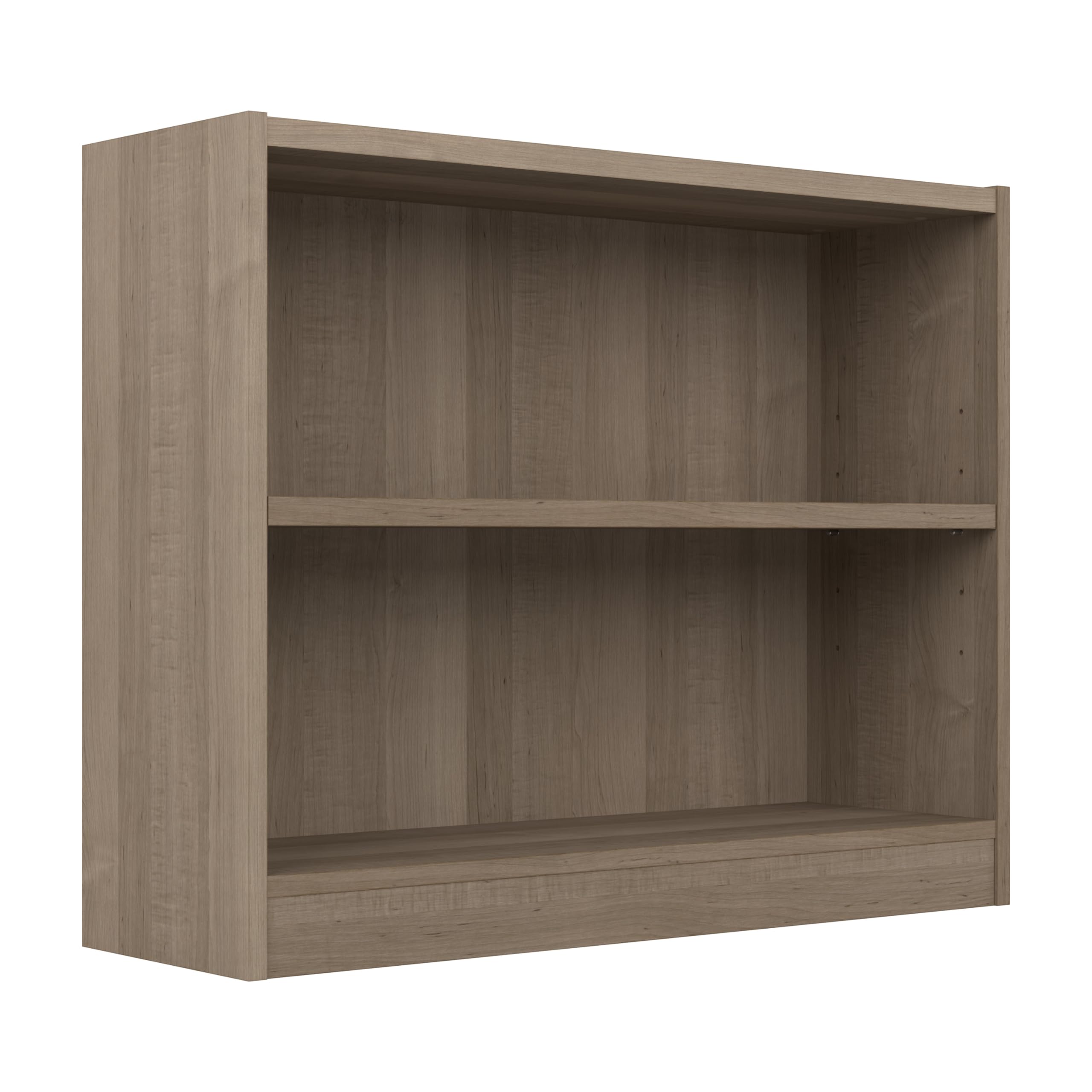 Bush Furniture Universal Small 2 Shelf Bookcase in Ash Gray