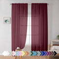 Simplebrand Red Sheer Panles 72 Inches Long 2 Panels for Living Room, Rod Pockets Airy Window Treatments Voile Sheer White Curta