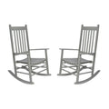 Shine Company Vermont Rocking Chairs, Outdoor Front Porch Rocker Set of 2, Storm Gray