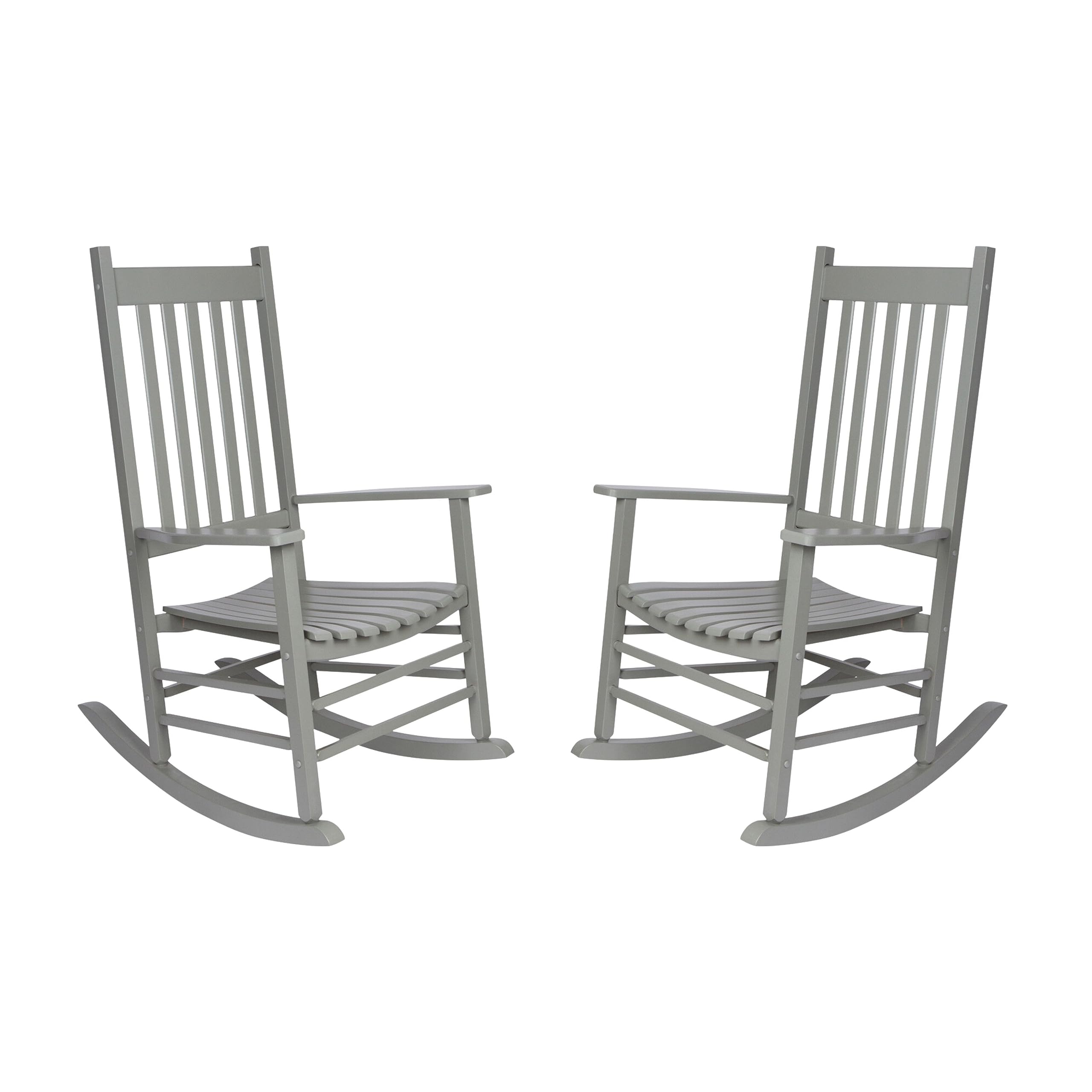 Shine Company Vermont Rocking Chairs, Outdoor Front Porch Rocker Set of 2, Storm Gray