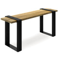 SIMPLIHOME Nessa SOLID MANGO WOOD 42 inch Wide Industrial Contemporary Bench in Natural for the Living Room, Entryway and Family