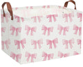 Sanjiaofeng Rectangular Kids Basket Pink Storage Bins,Girls Storage Baskets with Handles.Clothers,Toys,Books,Kid s Gifts Storag