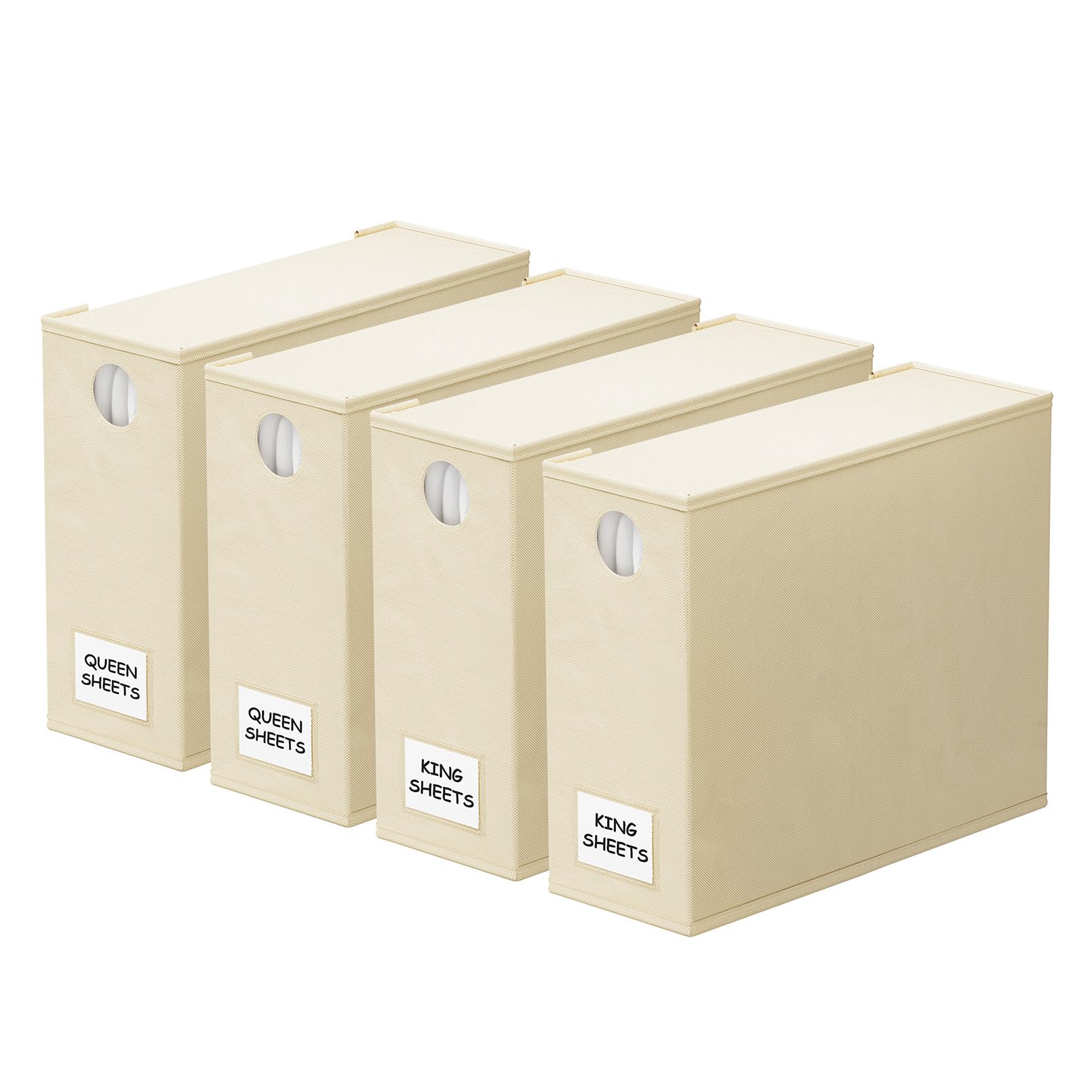 SpaceAid 4 Pack Bed Sheet Organizers and Storage, Foldable Sheet Organizer for Linen Closet, Sheets Set Folder Keeper with Windo