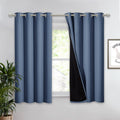 NICETOWN 100% Blackout Curtain with Black Liner, Thermal Insulated 2-Layer Lined Drape, Room Warming Small Window Drapery for Di