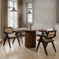 SIMTONAL Round Wood Dining Table Modern Kitchen Table Mesa Redonda de Comedor Walnut, 40  L x 40  W x 29.9  H(Only Table)
